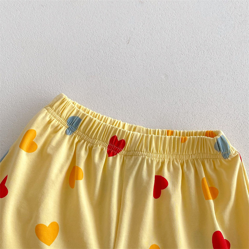 2pcs Baby Boy/Girl Thin Cotton Love Dot Print Sleeveless T-Shirt with Pant Set