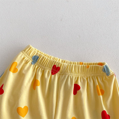 2pcs Baby Boy/Girl Thin Cotton Love Dot Print Sleeveless T-Shirt with Pant Set