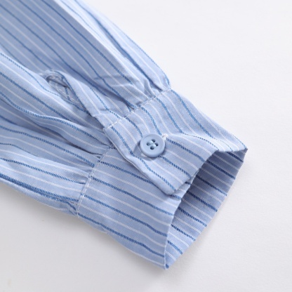 Baby Girl College Style False Two Piece Striped Clashing Long Sleeve Dress