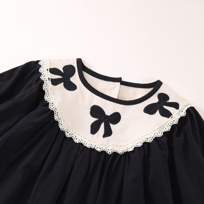 Baby Girl Bow Embroidery Long Sleeve Dress