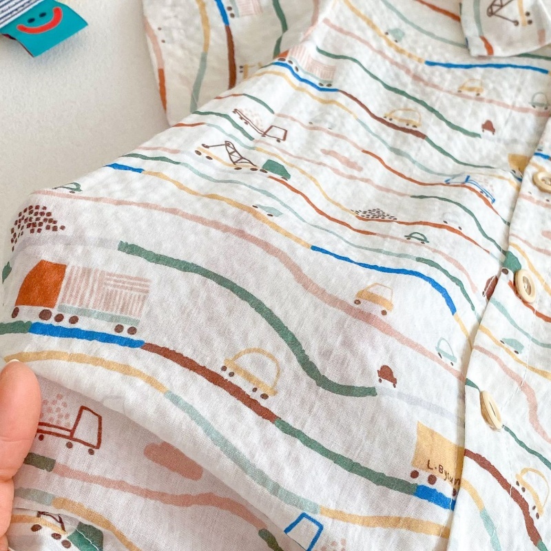 Baby Boy Car Print Short Sleeve Romper