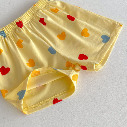 2pcs Baby Boy/Girl Thin Cotton Love Dot Print Sleeveless T-Shirt with Pant Set