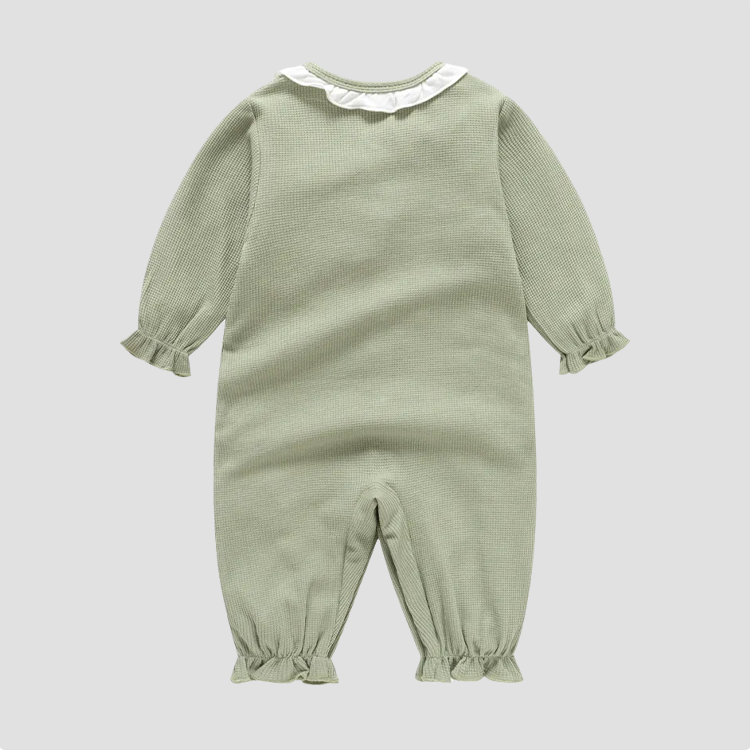 Baby Waffle Solid Color Romper