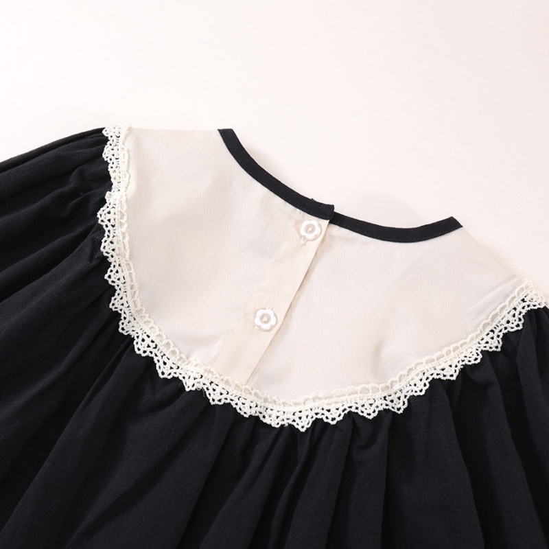 Baby Girl Bow Embroidery Long Sleeve Dress