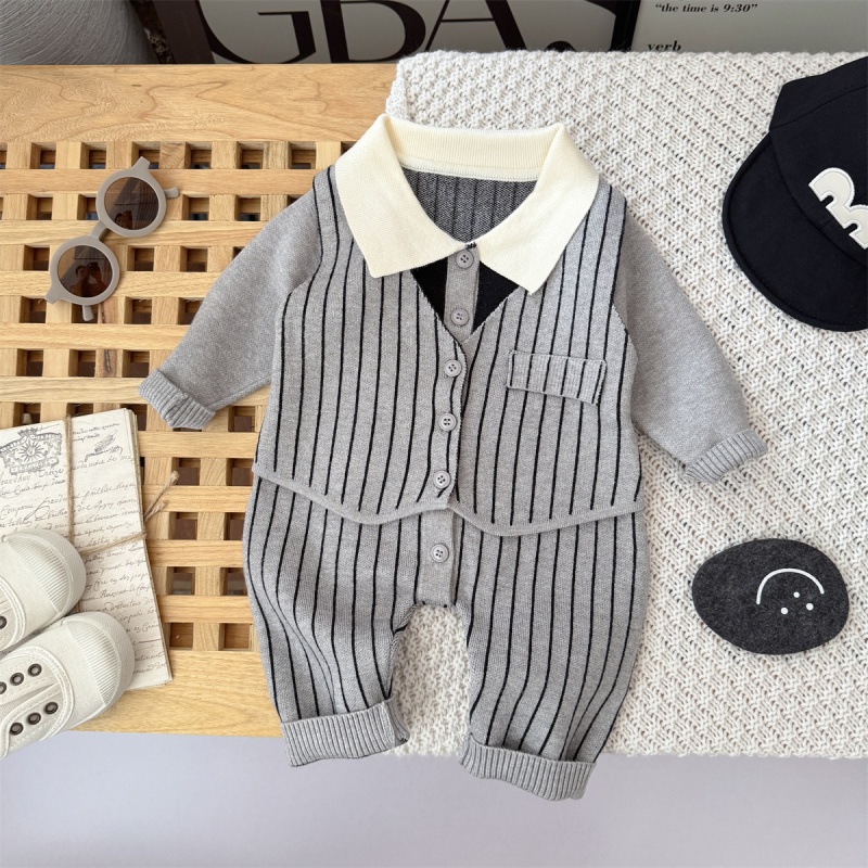 Baby Boy Gentleman Long Sleeve Romper