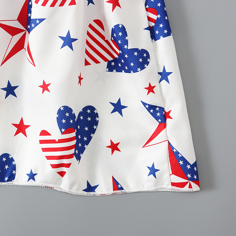 Baby Girl Independence Day Strappy Print Dress