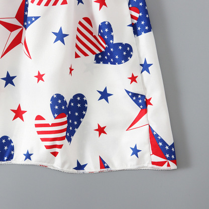 Baby Girl Independence Day Strappy Print Dress