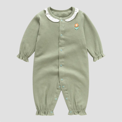 Baby Waffle Solid Color Romper