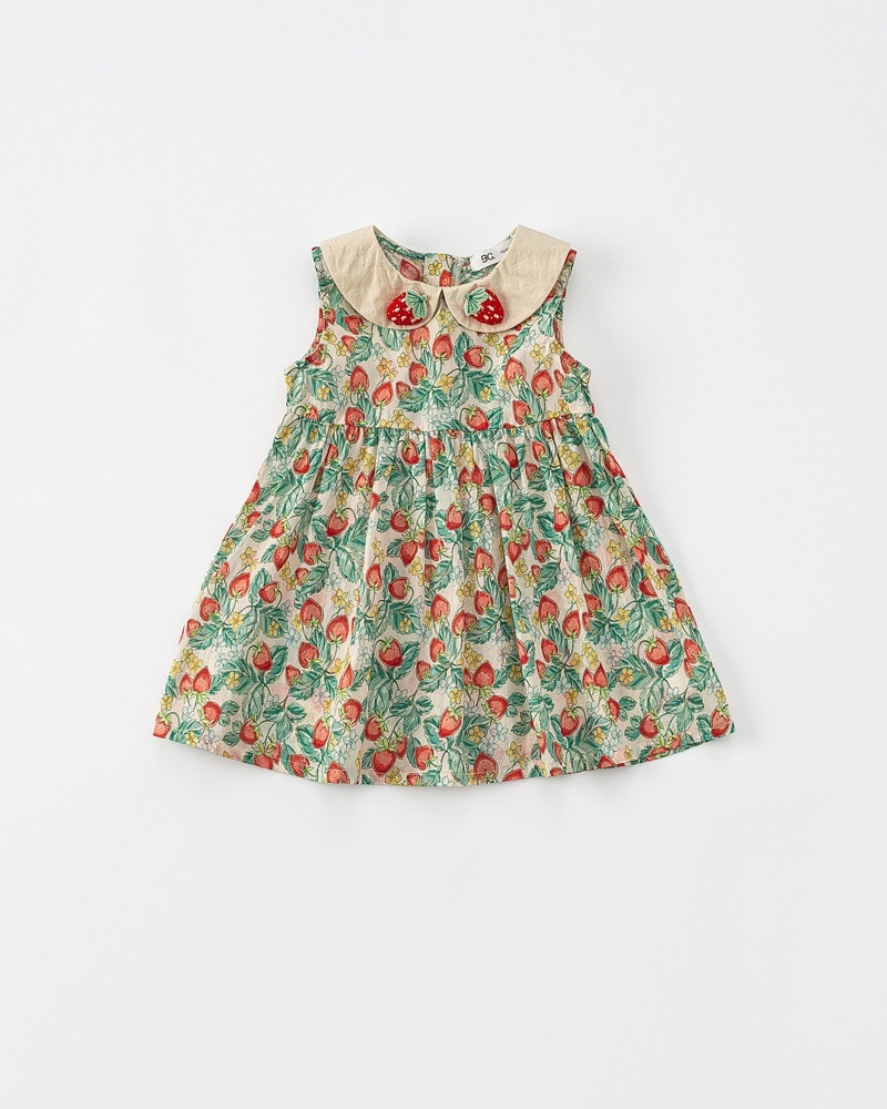 Baby Girl Floral Sleeveless Dress - kissminis