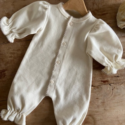 Baby Girl Bud Sleeve Snap Bodysuit Romper