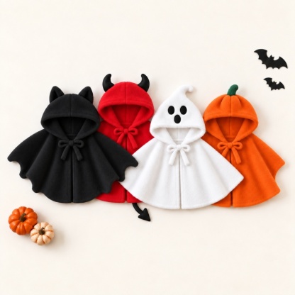 Halloween Cartoon Warm Baby Cape Poncho