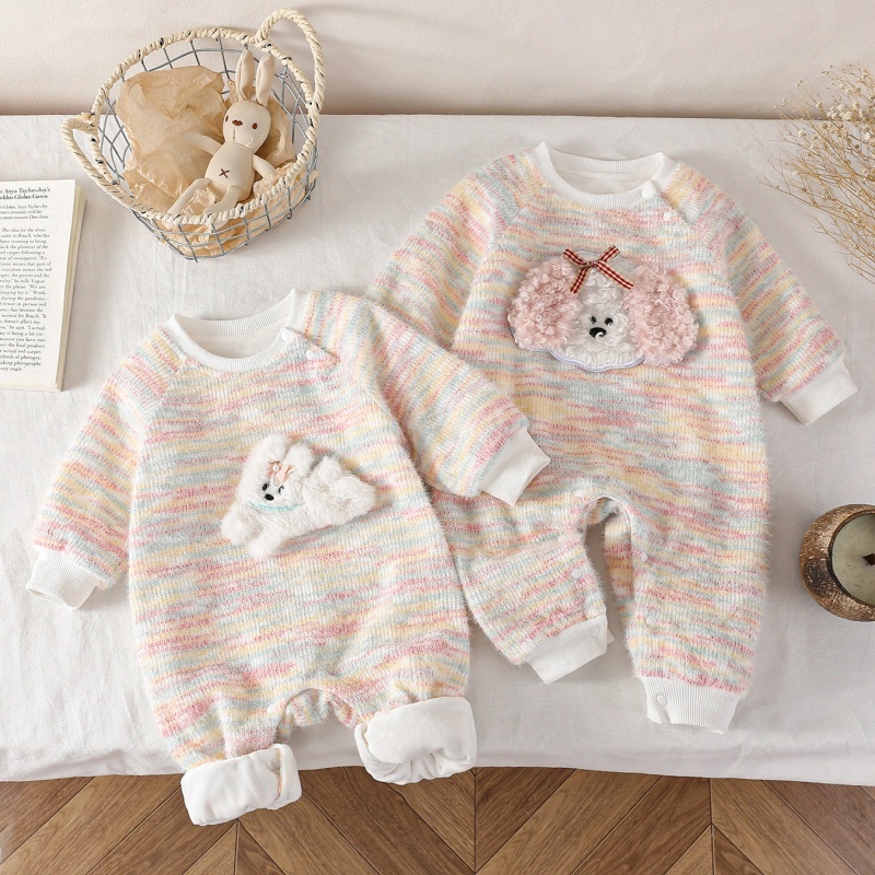 Baby Girl Padded Long Sleeve Romper