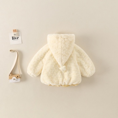 Baby Girl Cartoon Hooded Plush Jacket