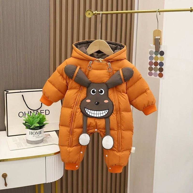 Baby Girl Hooded Padded Romper