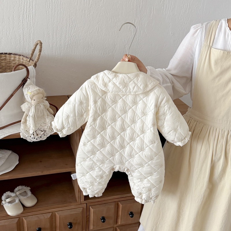 Baby Girl Bow Ruffle Padded Romper