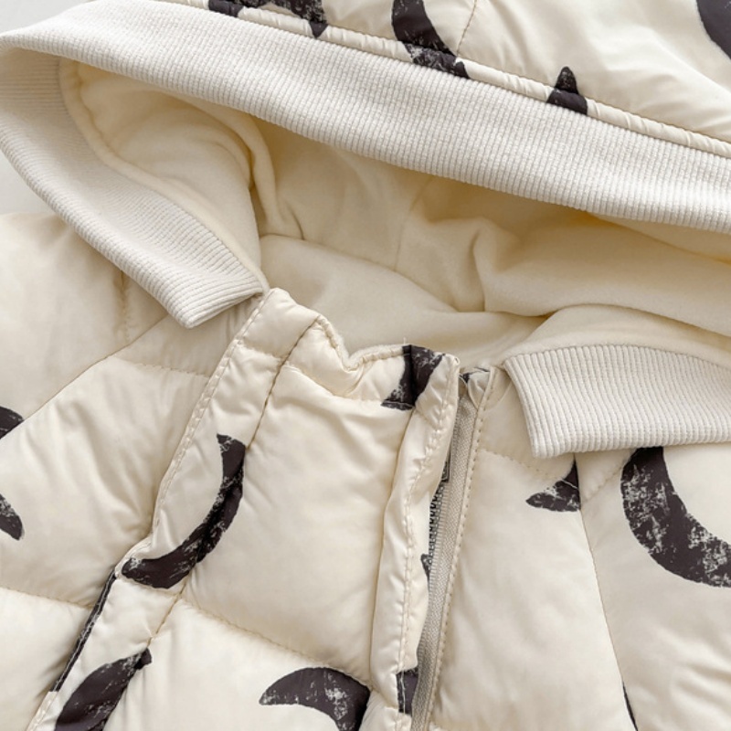 Baby Cute Full-printed Moon Sandwich Thickened Cotton Romper