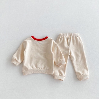 2pcs Baby Girl/Boy Apple Letters Long Sleeve Set