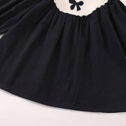 Baby Girl Bow Embroidery Long Sleeve Dress