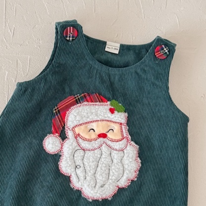 Christmas Santa Embroidered Baby Bodysuit Romper