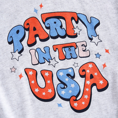 Baby Boy/Girl Independence Day Monogram Print Short Sleeve Bodysuit