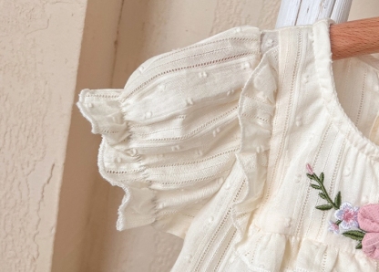 Baby Girl Floral Graphic Short Sleeve Romper