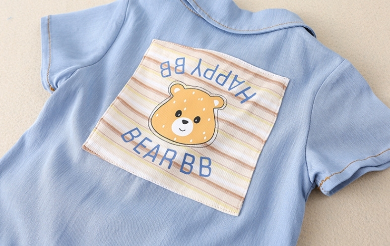 Baby Boy/Girl Cartoon Bear Stamp Duty Rromper