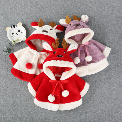 Plush Waistcoat Warm Hooded Cape