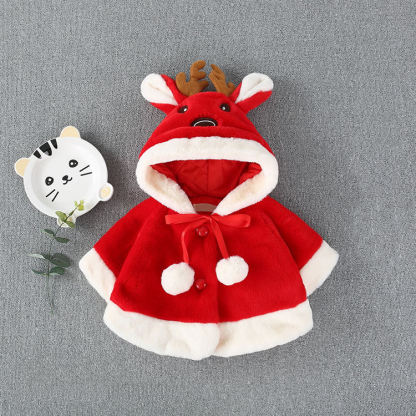 Plush Waistcoat Warm Hooded Cape
