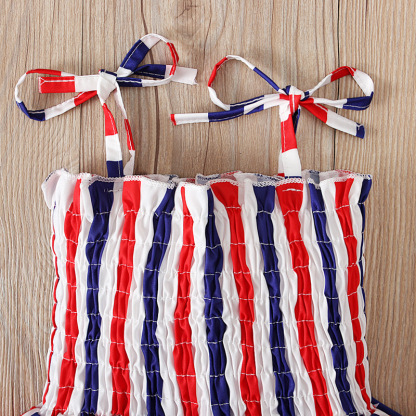Baby Girl Independence Day Strappy Ensign Print Dress