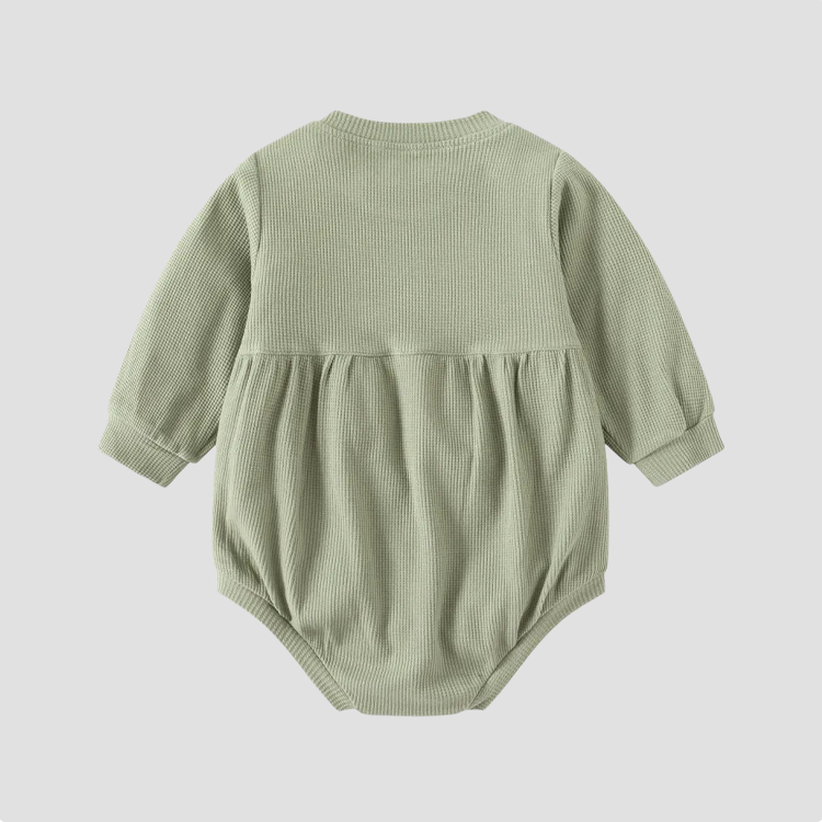 Baby Waffle Solid Color Bodysuit