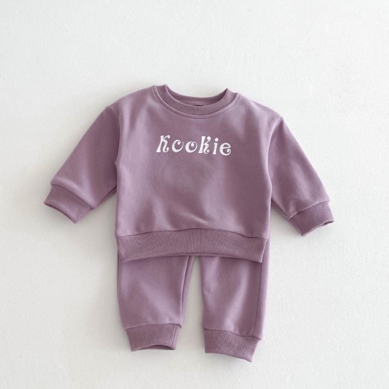 2pcs Baby Girl Alphabet Cuff Print Set