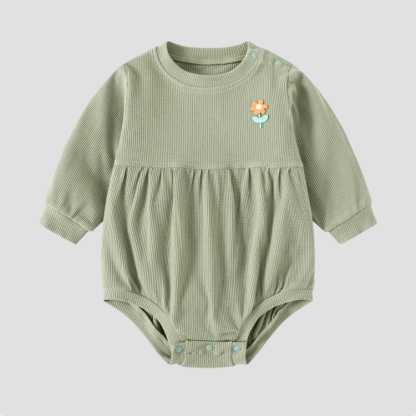 Baby Waffle Solid Color Bodysuit