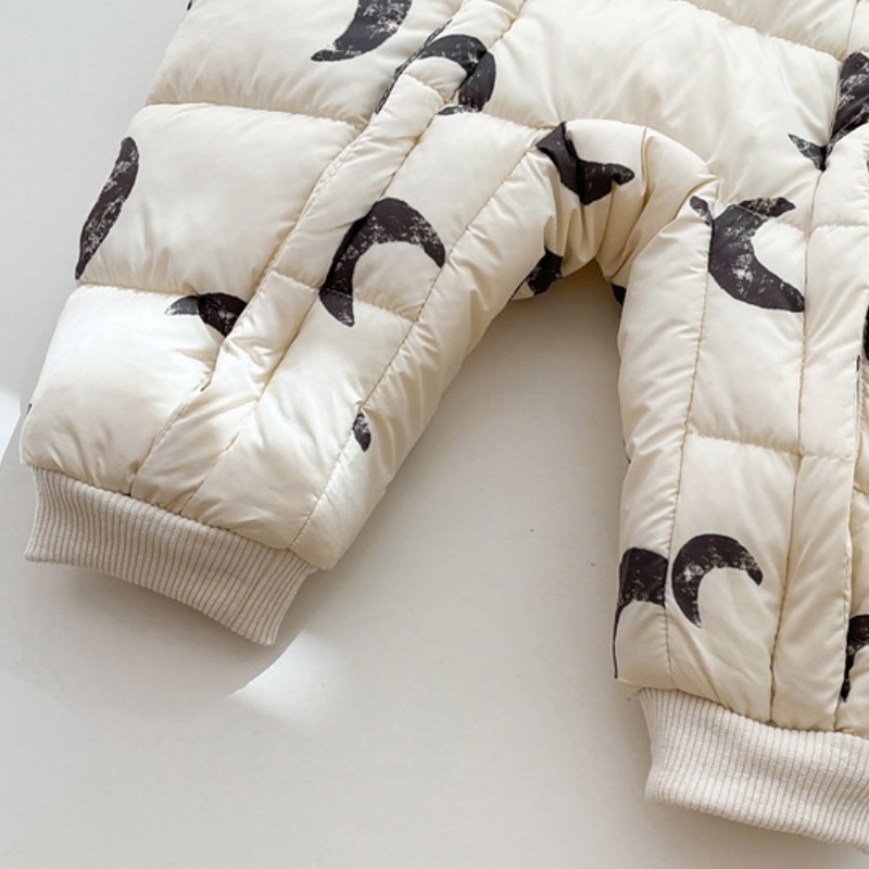 Baby Cute Full-printed Moon Sandwich Thickened Cotton Romper