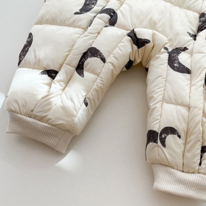 Baby Cute Full-printed Moon Sandwich Thickened Cotton Romper