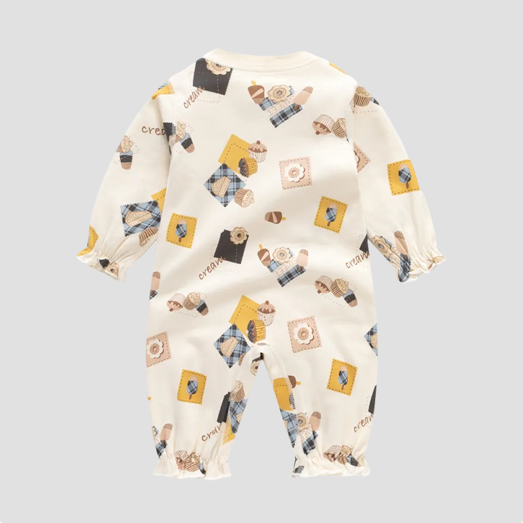 Baby Ice Cream Cake Shoulder Split Romper