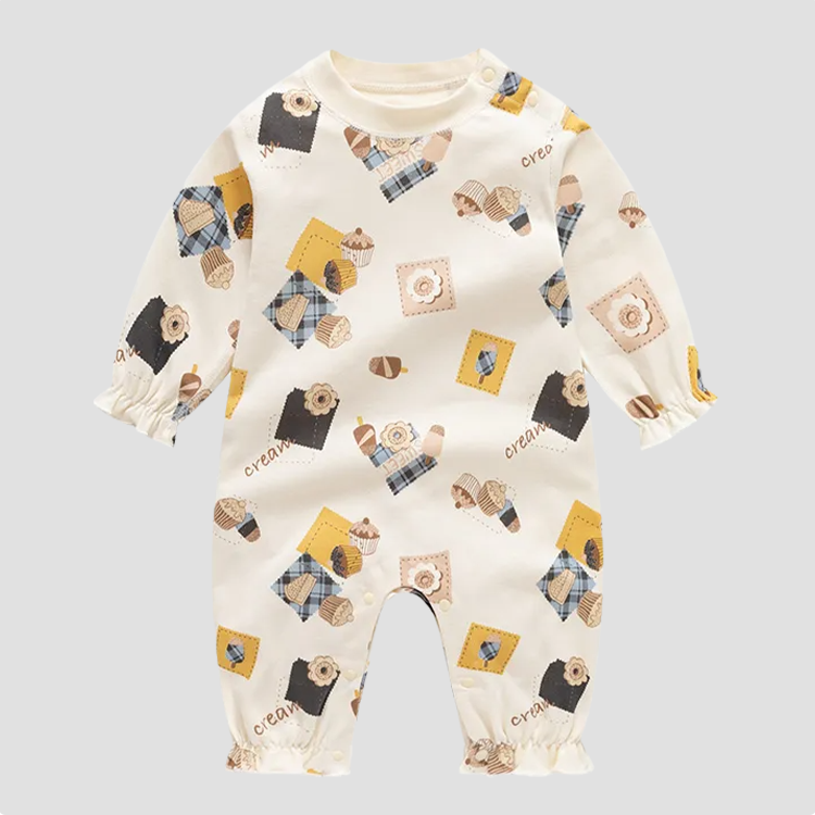 Baby Ice Cream Cake Shoulder Split Romper