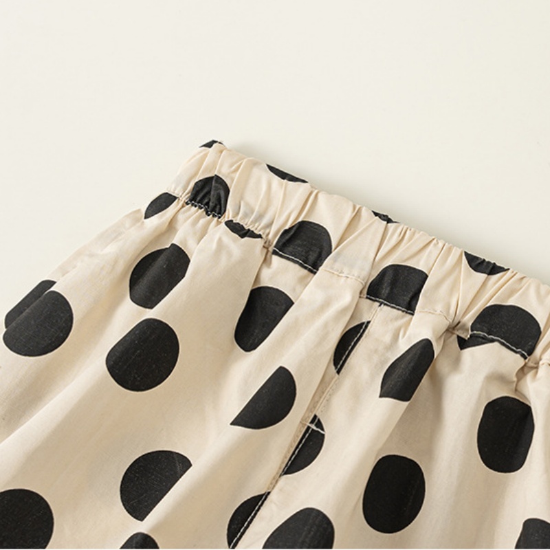 Baby Toddler Girl Summer Bowknot Solid Color Sleeveless Tank Top & Polka Dot Pants Set