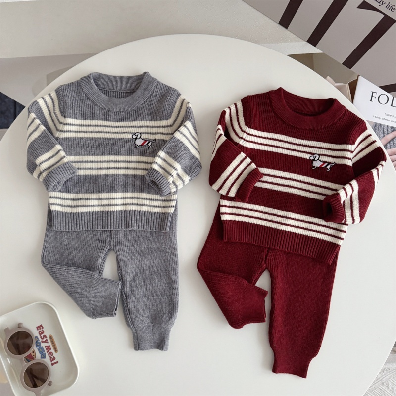 Baby Boy Sweater Stripe Two-Piece Set
