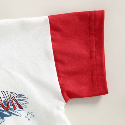Baby Boy/Girl Independence Day Monogram Print Short Sleeve Bodysuit