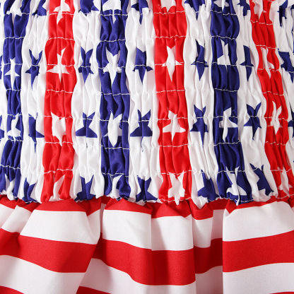 Baby Girl Independence Day Strappy Ensign Print Dress