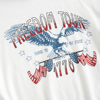 Baby Boy/Girl Independence Day Monogram Print Short Sleeve Bodysuit
