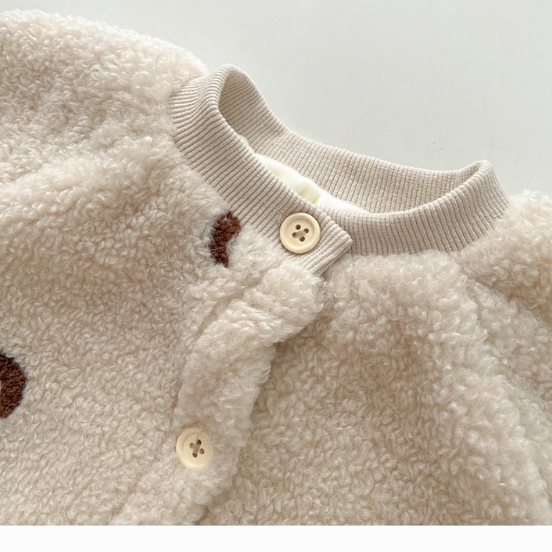 Baby Cute Moon Embroidery Padded Warmth Romper