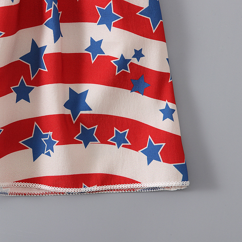Baby Girl Independence Day Strappy Print Dress