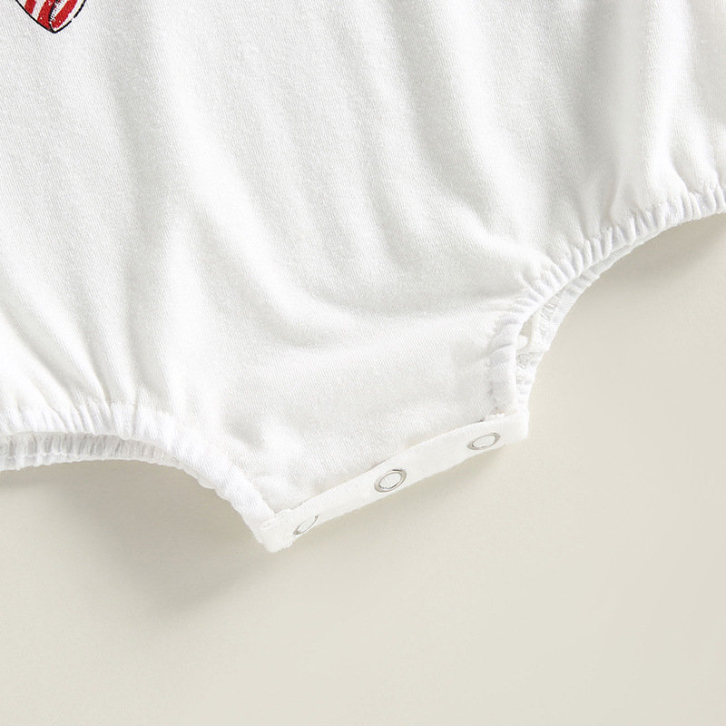 Baby Boy/Girl Independence Day Monogram Print Short Sleeve Bodysuit