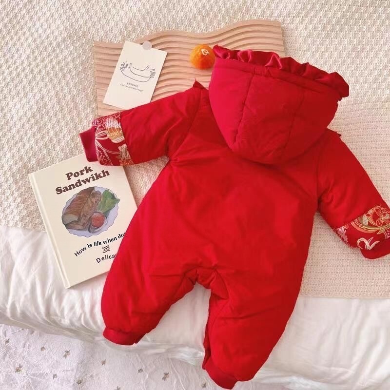 Baby Girl Chinese New Year Padded Long Sleeve Romper