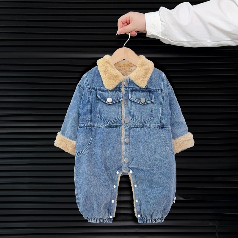 Baby Boy Fleece Long Sleeve Romper