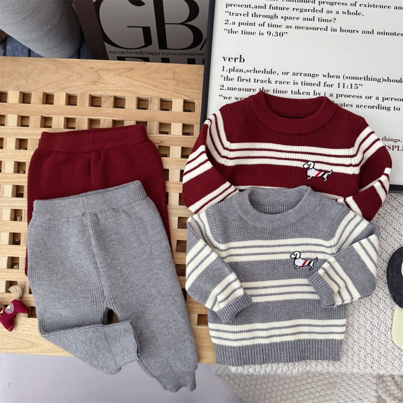 Baby Boy Sweater Stripe Two-Piece Set