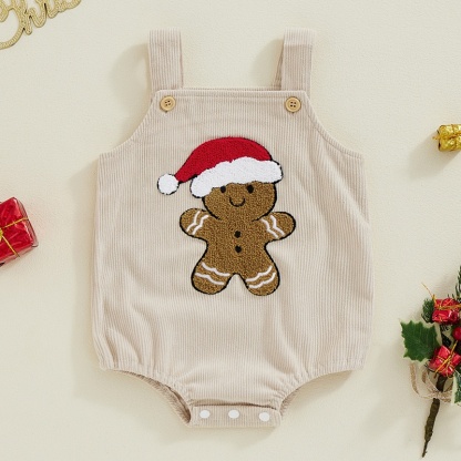Corduroy Suspender Strap Baby Bodysuit Romper