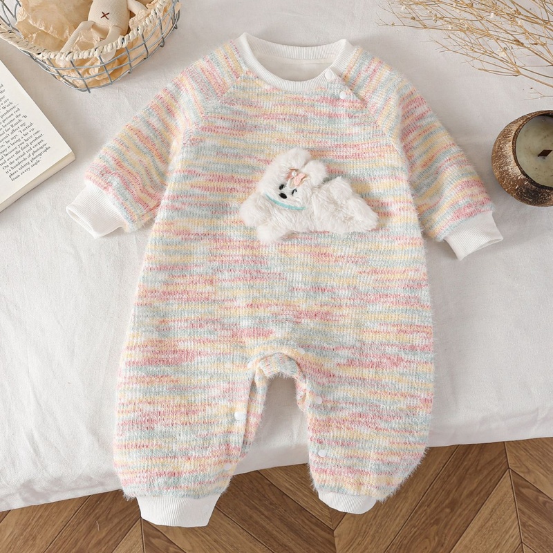 Baby Girl Padded Long Sleeve Romper