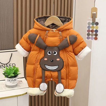 Baby Girl Hooded Padded Romper